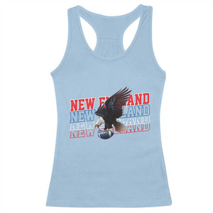 Vintage NE Football Fan Racerback Tank Top Game Day Lover Gift TS12 Light Blue Print Your Wear