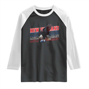 Vintage NE Football Fan Raglan Shirt Game Day Lover Gift TS12 Black White Print Your Wear