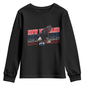 Vintage NE Football Fan Youth Sweatshirt Game Day Lover Gift TS12 Black Print Your Wear