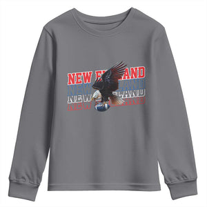 Vintage NE Football Fan Youth Sweatshirt Game Day Lover Gift TS12 Charcoal Print Your Wear