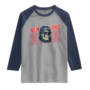 Gothic NE Football Fan Raglan Shirt Game Day Lover Gift TS12 Sport Gray Navy Print Your Wear