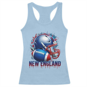 NE Football Spirit Racerback Tank Top Game Day Sports Fan Gift TS12 Light Blue Print Your Wear