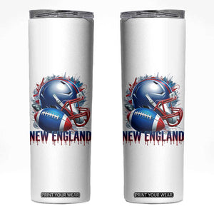 NE Football Spirit Skinny Tumbler Game Day Sports Fan Gift TS12 White Print Your Wear