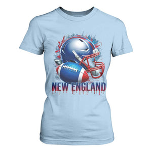 NE Football Spirit T Shirt For Women Game Day Sports Fan Gift TS12 Light Blue Print Your Wear