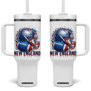 NE Football Spirit Tumbler With Handle Game Day Sports Fan Gift TS12 One Size: 40 oz White Print Your Wear