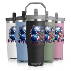 NE Football Spirit Flip Straw Tumbler Game Day Sports Fan Gift TS12 Print Your Wear