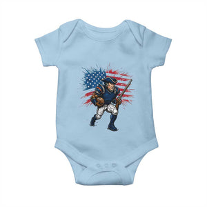 NE Football Fan Supporter Baby Onesie American Flag Pride Gift TS12 Light Blue Print Your Wear