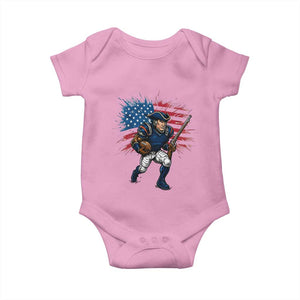 NE Football Fan Supporter Baby Onesie American Flag Pride Gift TS12 Light Pink Print Your Wear