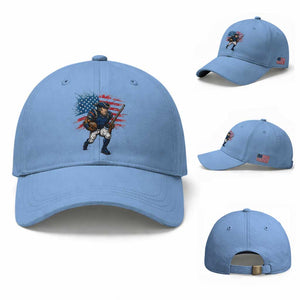 NE Football Fan Supporter Baseball Cap American Flag Pride Gift TS12 Baseball Cap Universal Fit Light Blue Print Your Wear