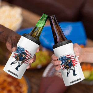 NE Football Fan Supporter 4 in 1 Can Cooler Tumbler American Flag Pride Gift TS12 Print Your Wear