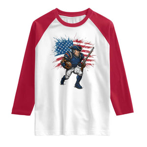 NE Football Fan Supporter Raglan Shirt American Flag Pride Gift TS12 White Red Print Your Wear