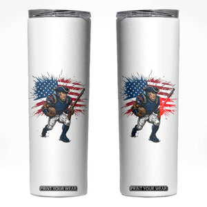 NE Football Fan Supporter Skinny Tumbler American Flag Pride Gift TS12 White Print Your Wear