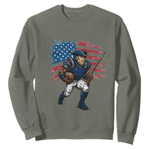 NE Football Fan Supporter Sweatshirt American Flag Pride Gift TS12 Military Green Print Your Wear