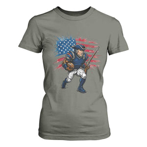 NE Football Fan Supporter T Shirt For Women American Flag Pride Gift TS12 Military Green Print Your Wear