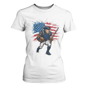 NE Football Fan Supporter T Shirt For Women American Flag Pride Gift TS12 White Print Your Wear