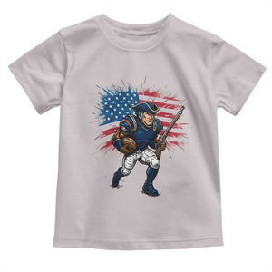 NE Football Fan Supporter Toddler T Shirt American Flag Pride Gift TS12 Ice Gray Print Your Wear