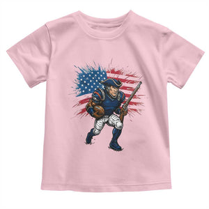 NE Football Fan Supporter Toddler T Shirt American Flag Pride Gift TS12 Light Pink Print Your Wear
