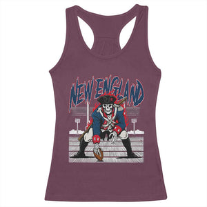 Gothic Skeleton Racerback Tank Top NE Football Lover Gift TS12 Maroon Print Your Wear