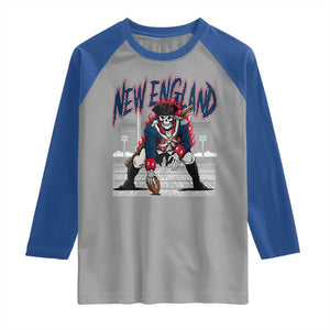 Gothic Skeleton Raglan Shirt NE Football Lover Gift TS12 Sport Gray Royal Print Your Wear