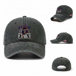 Gothic Skeleton Washed Cotton Baseball Cap NE Football Lover Gift TS12 Washed Cap Universal Fit Dark Green Print Your Wear