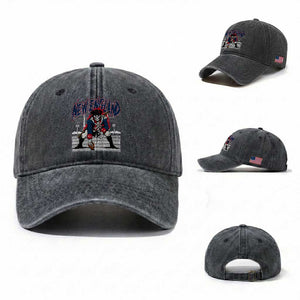 Gothic Skeleton Washed Cotton Baseball Cap NE Football Lover Gift TS12 Washed Cap Universal Fit Dark Gray Print Your Wear