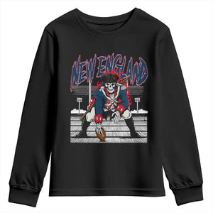 Gothic Skeleton Youth Sweatshirt NE Football Lover Gift TS12 Black Print Your Wear