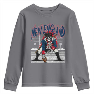 Gothic Skeleton Youth Sweatshirt NE Football Lover Gift TS12 Charcoal Print Your Wear