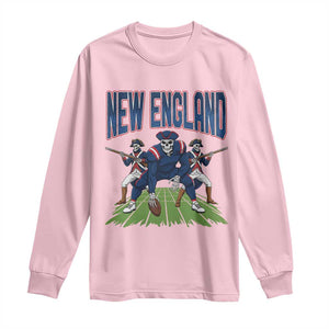 NE Gothic Skeleton Long Sleeve Shirt Football Lover Gift TS12 Light Pink Print Your Wear