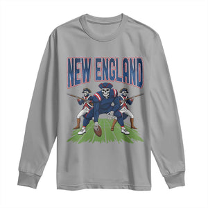 NE Gothic Skeleton Long Sleeve Shirt Football Lover Gift TS12 Sport Gray Print Your Wear