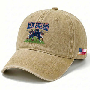 NE Gothic Skeleton Washed Cotton Baseball Cap Football Lover Gift TS12 Print Your Wear