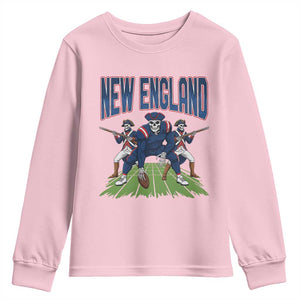 NE Gothic Skeleton Youth Sweatshirt Football Lover Gift TS12 Light Pink Print Your Wear