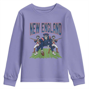 NE Gothic Skeleton Youth Sweatshirt Football Lover Gift TS12 Violet Print Your Wear