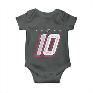 Football Quarterback Number 10 Baby Onesie Sport Lover Gift For NEF TS12 Dark Heather Print Your Wear