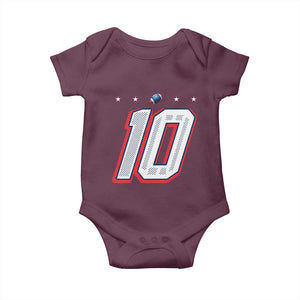 Football Quarterback Number 10 Baby Onesie Sport Lover Gift For NEF TS12 Maroon Print Your Wear