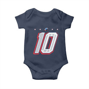 Football Quarterback Number 10 Baby Onesie Sport Lover Gift For NEF TS12 Navy Print Your Wear