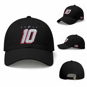Football Quarterback Number 10 Baseball Cap Sport Lover Gift For NEF TS12 Baseball Cap Universal Fit Black Print Your Wear