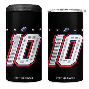Football Quarterback Number 10 4 in 1 Can Cooler Tumbler Sport Lover Gift For NEF TS12 One Size: 16 oz Black Print Your Wear