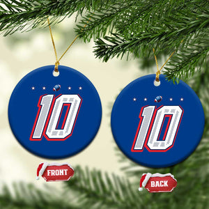 Football Quarterback Number 10 Ceramic Ornament Sport Lover Gift For NEF TS12 1pc Blue Print Your Wear