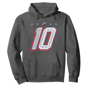 Football Quarterback Number 10 Hoodie Sport Lover Gift For NEF TS12 Dark Heather Print Your Wear