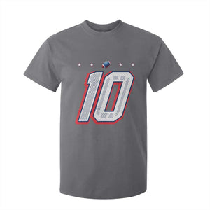Football Quarterback Number 10 T Shirt For Kid Sport Lover Gift For NEF TS12 Charcoal Print Your Wear