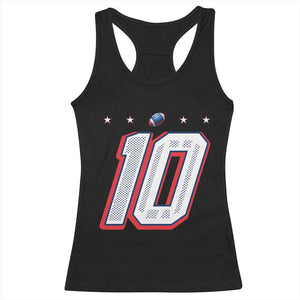 Football Quarterback Number 10 Racerback Tank Top Sport Lover Gift For NEF TS12 Black Print Your Wear