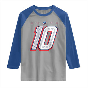 Football Quarterback Number 10 Raglan Shirt Sport Lover Gift For NEF TS12 Sport Gray Royal Print Your Wear
