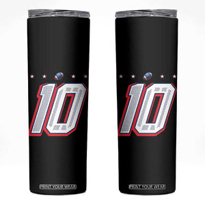Football Quarterback Number 10 Skinny Tumbler Sport Lover Gift For NEF TS12 Black Print Your Wear