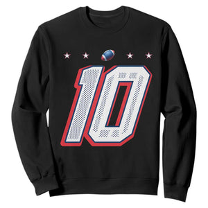 Football Quarterback Number 10 Sweatshirt Sport Lover Gift For New England Fan TS12 Black Print Your Wear