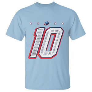 Football Quarterback Number 10 T Shirt Sport Lover Gift For NEF TS12 Light Blue Print Your Wear