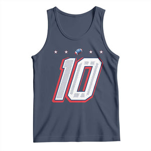 Football Quarterback Number 10 Tank Top Sport Lover Gift For NEF TS12 Navy Print Your Wear