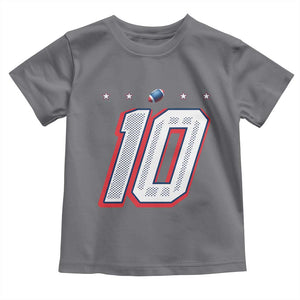 Football Quarterback Number 10 Toddler T Shirt Sport Lover Gift For NEF TS12 Charcoal Print Your Wear