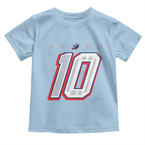 Football Quarterback Number 10 Toddler T Shirt Sport Lover Gift For NEF TS12 Light Blue Print Your Wear