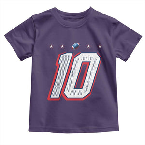 Football Quarterback Number 10 Toddler T Shirt Sport Lover Gift For NEF TS12 Purple Print Your Wear