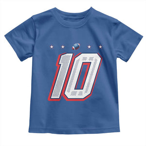 Football Quarterback Number 10 Toddler T Shirt Sport Lover Gift For NEF TS12 Royal Blue Print Your Wear